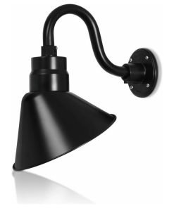 10in. Angle Shade Gooseneck Sign Light, Satin Black, 10" Long Gooseneck Arm