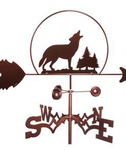 Wolf Wildlife Weathervane With Garden Mounting