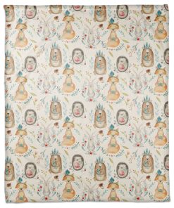 Whimsical Woodland Animals 50x60 Coral Fleece Blanket