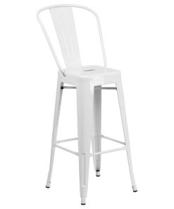 White Metal Bar Stool CH-31320-30GB-WH-GG