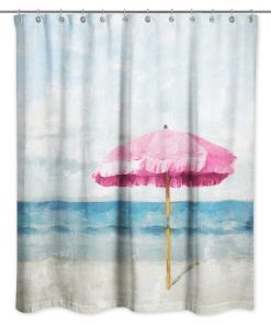 Pink Umbrella 71x74 Shower Curtain