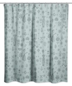Whimsical Women in Blue Shower Curtain