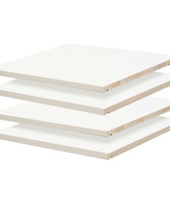 100% Solid Wood Set of 4 Small Shelves Only for Kyle Wardrobes, White