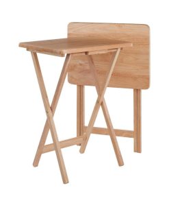 Winsome Alex Transitional Solid Wood Snack Table in Natural (Set of 2)