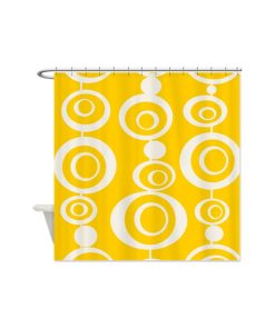 Yellow Mid Century Modern Shower Curtain
