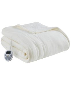 100% Polyester Fleece to Sherpa Heated Blanket, ST54-0107