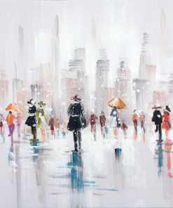 "Snow Fall I" Abstract Hand Painted Canvas Art