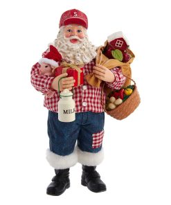 10.5" Fabrich Farmer Santa