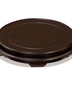 10 Inch Dark Brown Round Chinese Wooden Stand