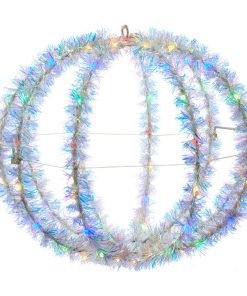 12" Multi-Color LED Tinsel Foldable Sphere