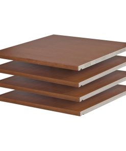 100% Solid Wood Set of 4 Small Shelves Only for Kyle Wardrobes, Mocha