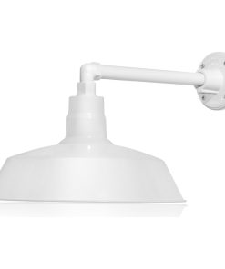 14in. Barn Light Fixture With Gooseneck Arm, White, 13" Long Straight Arm