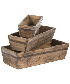 Wooden Box Set , Brown, 14"-16"-18"