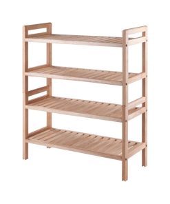 Winsome Mercury 2 Piece Stackable Shoe Rack Set in Natural