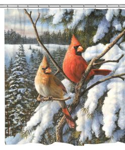 Winter Cardinal Shower Curtain