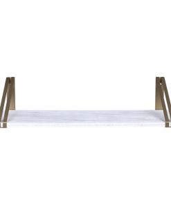 White and Gold Metal Wall Shelf