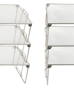 YBM Home Stackable Mesh Shelf Silver 16.25"x10"x5", 6-Pack