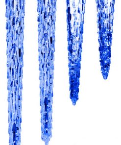 11" C9 Falling Blue Icicle With Pure White LEDs