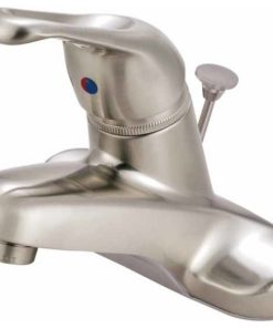 Wyndham Single Handle 4" Centerset Lavatory Faucet, Brass Pop-up, Satin Nickel