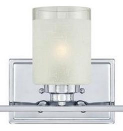 Westinghouse Hansen Three Light Wall Fixture, Chrome with White Linen Glass