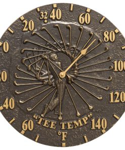 12" Golfer Thermometer, French Bronze