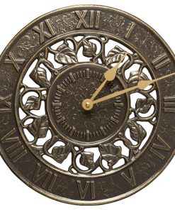 12" Diameter Ivy Silhouette Clock, French Bronze