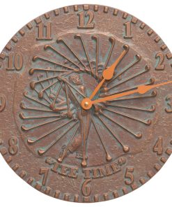 12" Diameter Golfer Clock, Copper Verdi