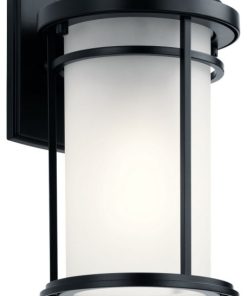 1 light Outdoor Small Wall Lantern - 10.25 inches tall by 6 inches wide Black
