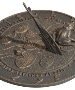 12" Diameter Frog Large Sundial, Oil Rub Bronze