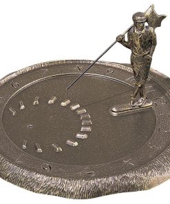 12" Diameter Golfer Large Sundial, French Bronze