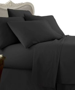 1200 Thread Count Egyptian Cotton Solid Duvet Cover Set, Queen, Black