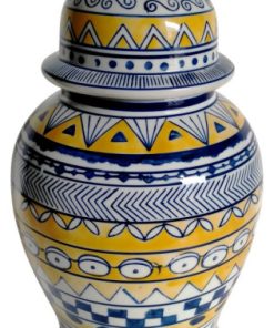 Yellow/Blue Temple Jar