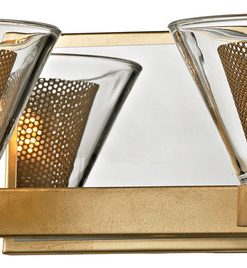 Wink 13" LED Bath Wall Sconce, Gold Leaf, Clear Glass