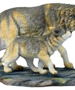 Wolf and Baby Wolf Sculpture 2