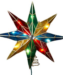 14" 8-Point Star With Center Gem Treetop