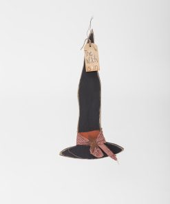 Wooden Halloween Witches Hat- Painted Black
