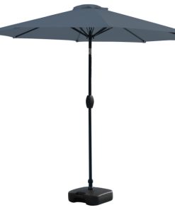 WestinTrends 9Ft Outdoor Patio Table Umbrella, Plastic Fillable Base, Gray