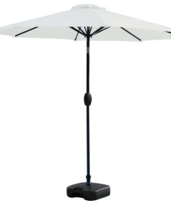 WestinTrends 9Ft Outdoor Patio Table Umbrella, Plastic Fillable Base, White