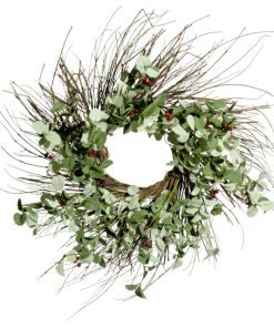 Winter Silver Dollar Wreath, 24"