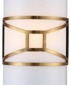 Woodbridge Lighting Regan 1 Light Steel/Glass Wall Mount in Vintage Brass
