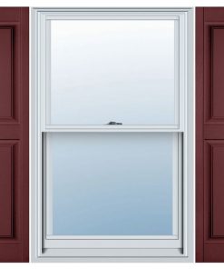 14 3/4"W x 75"H Standard Size Williamsburg Double Panel Shutters, Wineberry