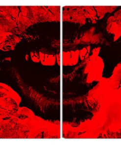 "Speak Out Red Lips" Digital Artwork on Canvas