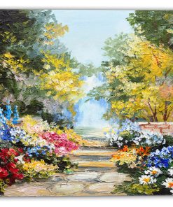 "Summer Forest With Flowers" Landscape Canvas Artwork, 40"x30"