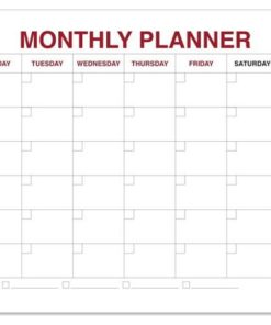 Ghent's Vinyl 2' x 3' Monthly DryErase Planner w/ Radius Corners in Multi-Color