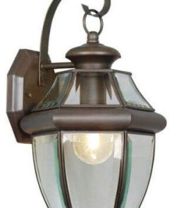 1-Light Bronze Outdoor Wall Lantern