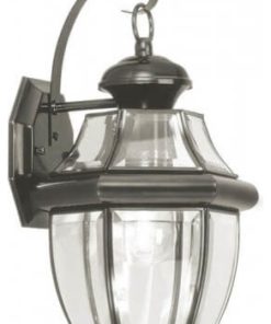 1-Light Black Outdoor Wall Lantern