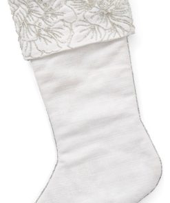White Hand Beaded Stocking