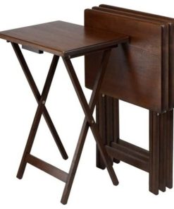Winsome Wood, Set Of 4 Single Tv Tables, Rect, Walnut, 94120