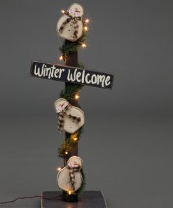 Wooden Christmas Snowman Welcome