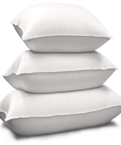 1000 TC Egyptian Cotton Cover Siberian White Down Pillow Queen White